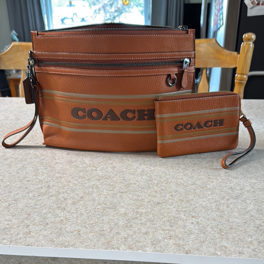 Coach Brown Belt Bag with Iconic Logo and Adjustable Strap